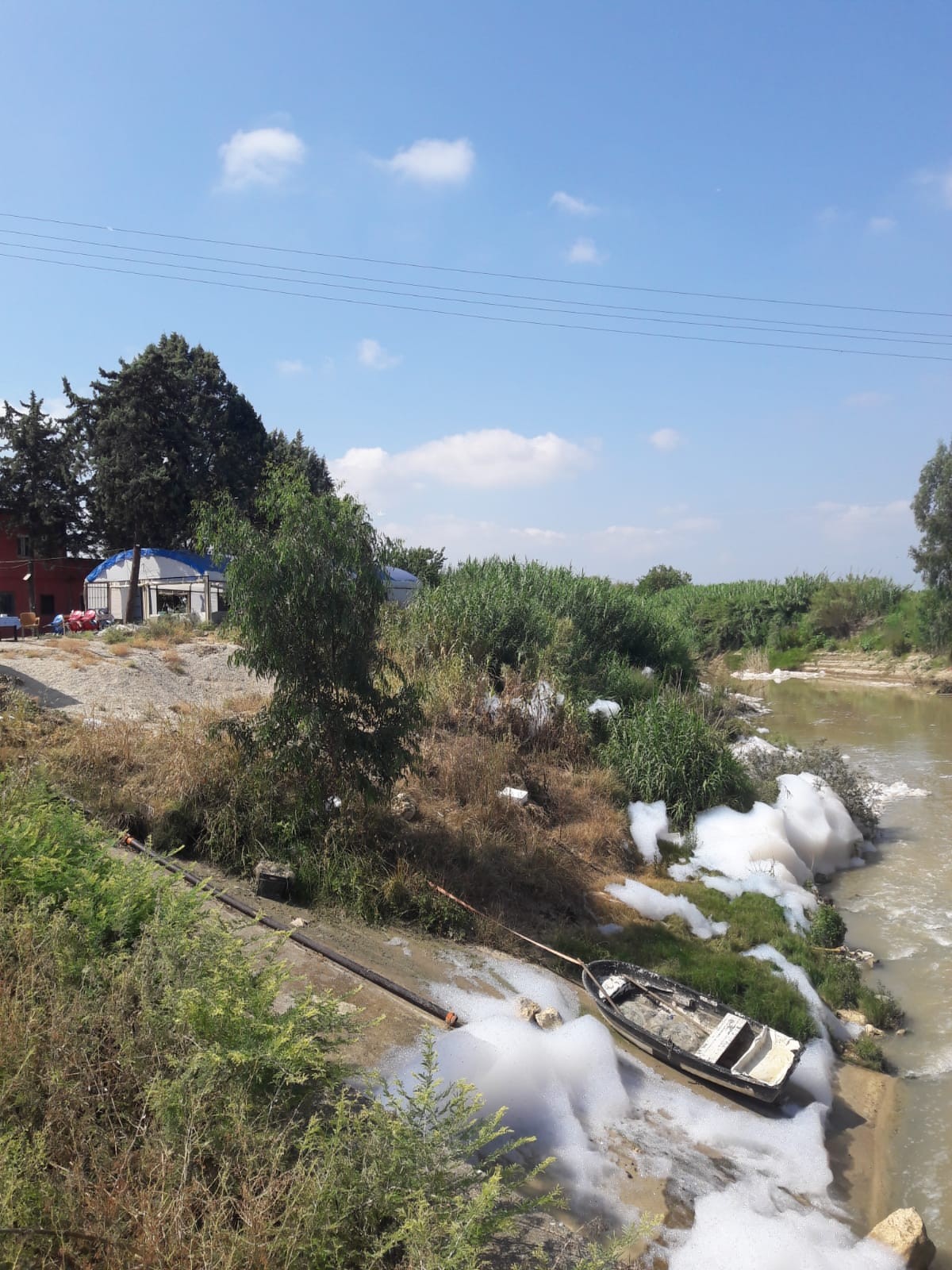 Tarsus’ta Kusun Deresi köpürdü