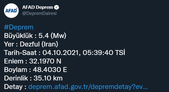 İran'da 5.4 büyüklüğünde deprem