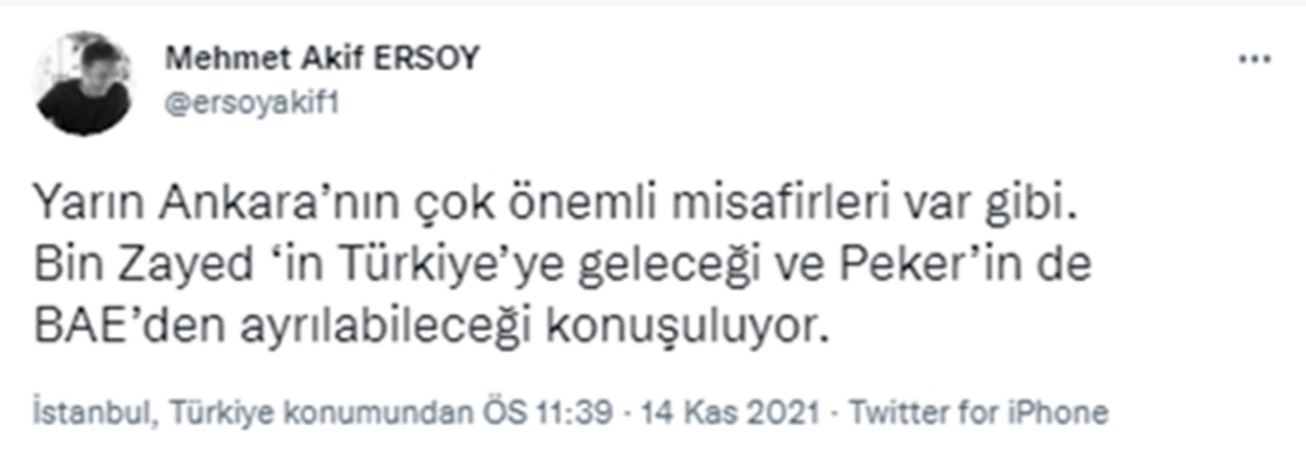 BAE Veliaht Prensi, Türkiye'ye geliyor: 'Sedat Peker BAE'den ayrılabilir' iddiası