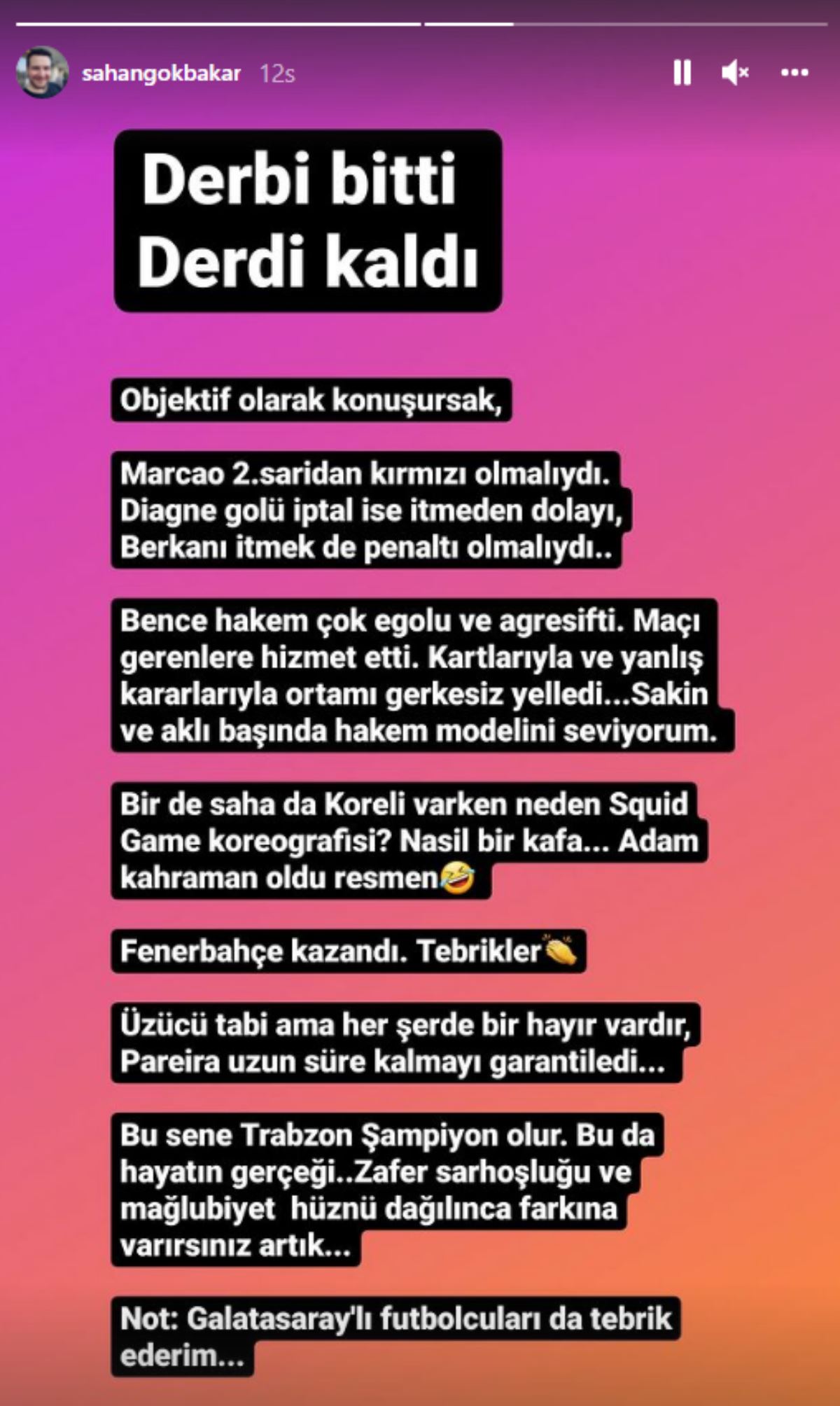 Şahan Gökbakar: Sahada Koreli varken neden Squid Game koreografisi?