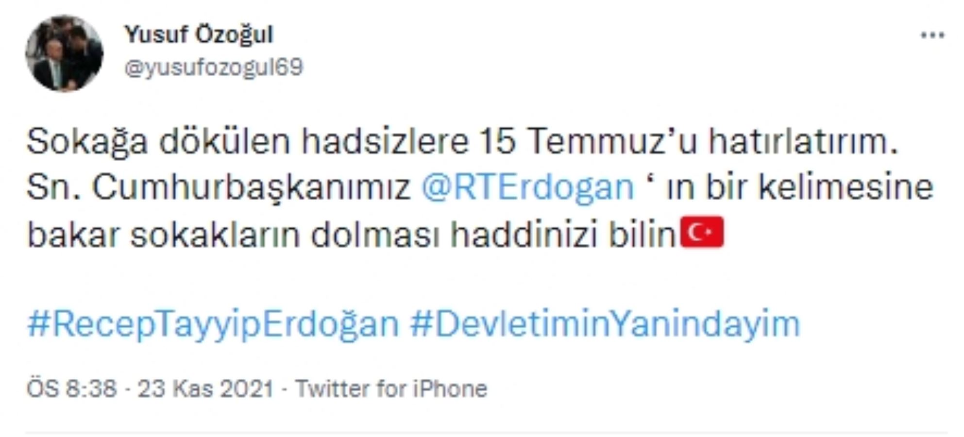 AKP'li Yusuf Özoğul'dan tehdit: Sokakların dolması Sayın Cumhurbaşkanımızın bir kelimesine bakar...