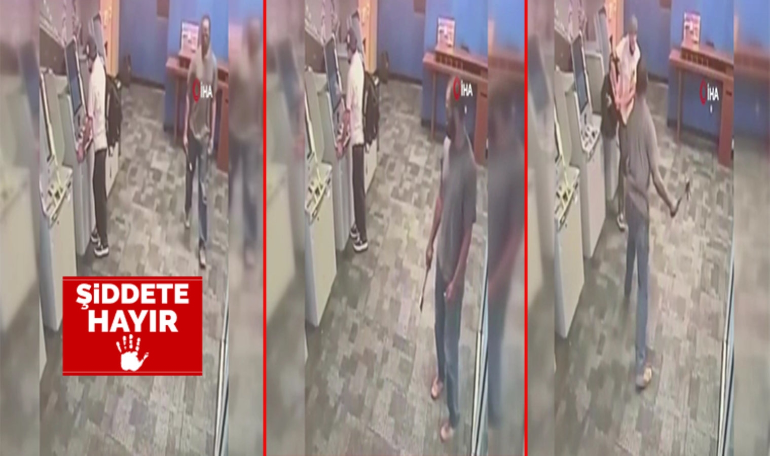 ATM’de işlem yaparken baltalı saldırıya uğradı