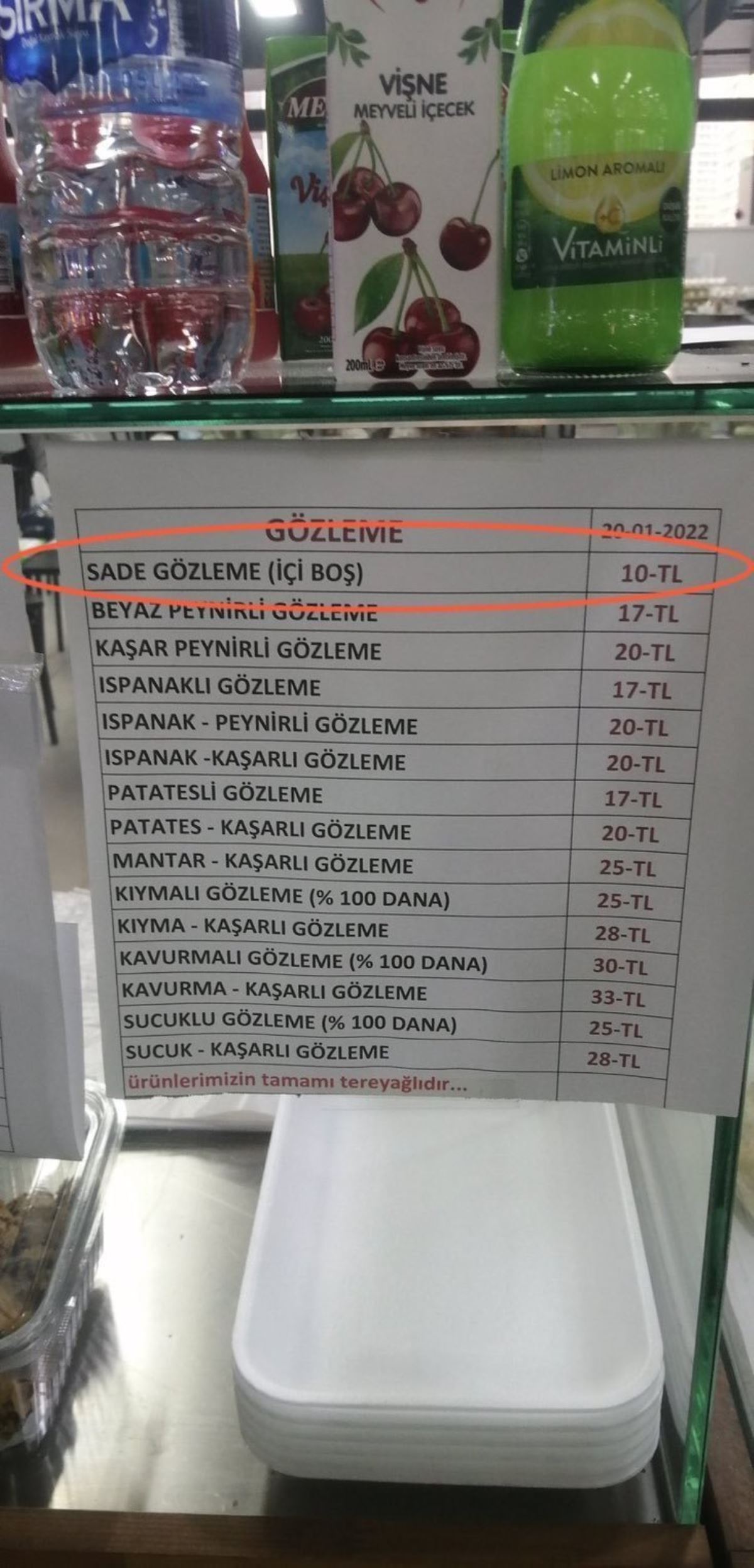 Boş baklava ve tosttan sonra şimdi de boş gözleme