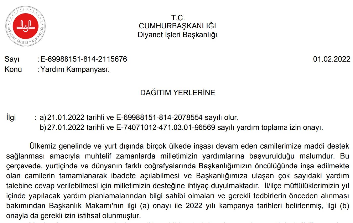 Gösterişten vazgeçmeyen Diyanet İşleri Başkanlığı, yardım kampanyası başlattı