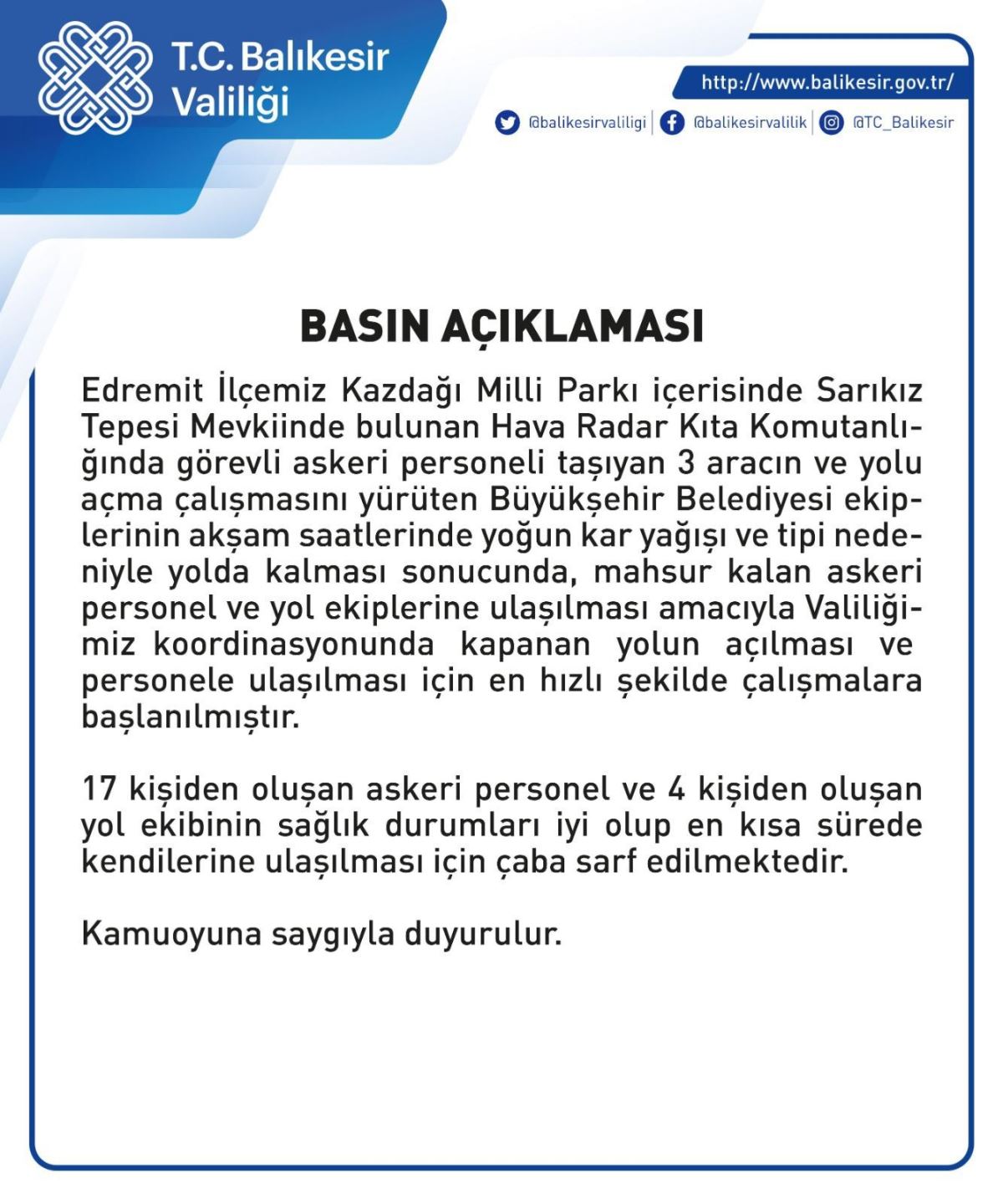 Kazdağları'nda mahsur kalan 21 kişi için kurtarma çalışması başlatıldı