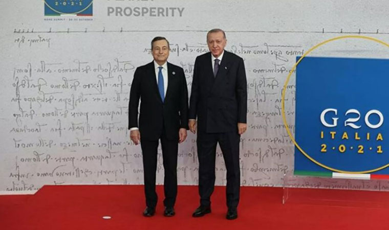 Erdoğan, G20 kapsamında İtalya Başbakanı Draghi ile görüştü