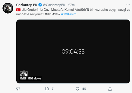 Futbol kulüplerinden 10 Kasım paylaşımları