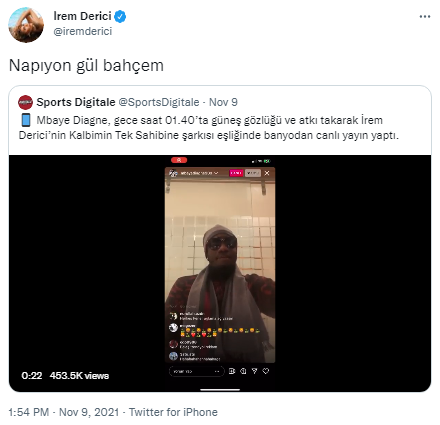 Galatasaraylı Diagne, evinin lavabosundan canlı yayın yaptı