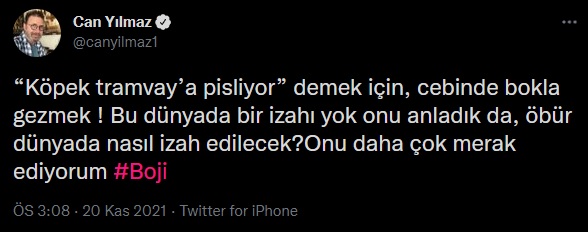 Boji'ye kurulan kumpasa tepkiler gecikmedi: "Bir köpeğe bile suç atacak kadar kötü olmak..."