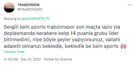 Trabzonspor taraftarından yayıncı kuruluşa 'Lazio' tepkisi