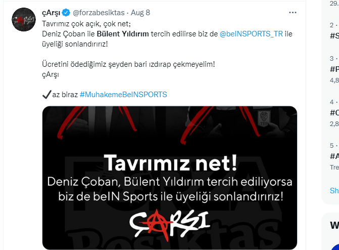 Beşiktaşlı taraftarlardan Katarlı yayıncıya Bülent Yıldırım tepkisi