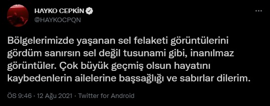 Ünlü isimlerden sel felaketi tepkisi: 'Gördüğümüzden çok daha büyük'