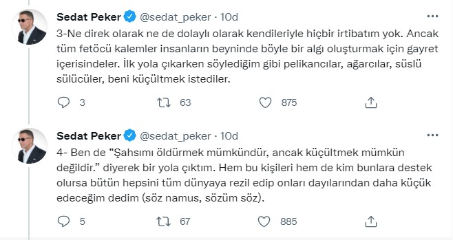 Sedat Peker'in iddiası: AKP ve FETÖ mahrem görüşme yapıyor