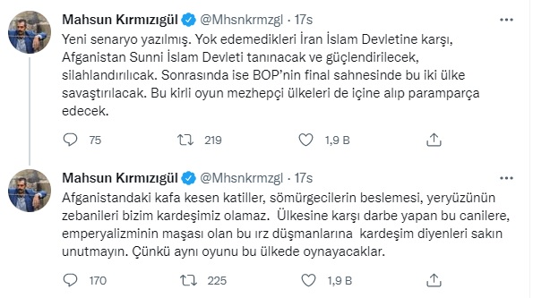 Mahsun Kırmızıgül'den gündem olan Afganistan yorumu