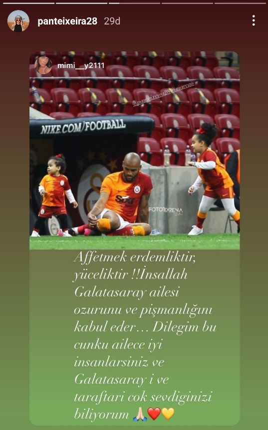 Galatasaraylı Marcao'nun eşinden sosyal medya paylaşımı