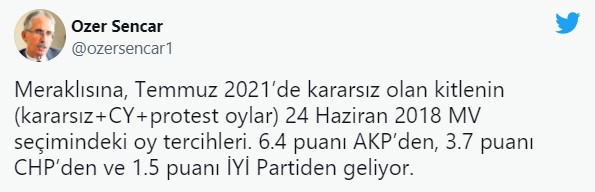 Kararsız ve sandığı protesto eden seçmenlerin yüzde 30'u AKP kaynaklı