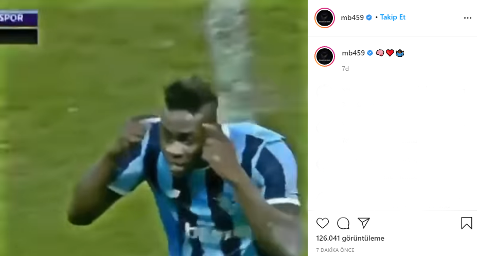 Balotelli, Instagram'dan Sergen Yalçın'a göndermede bulundu