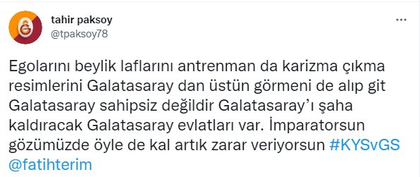 Galatasaraylı taraftarlar sosyal medyadan kulübe ve Fatih Terim'e tepki gösterdi