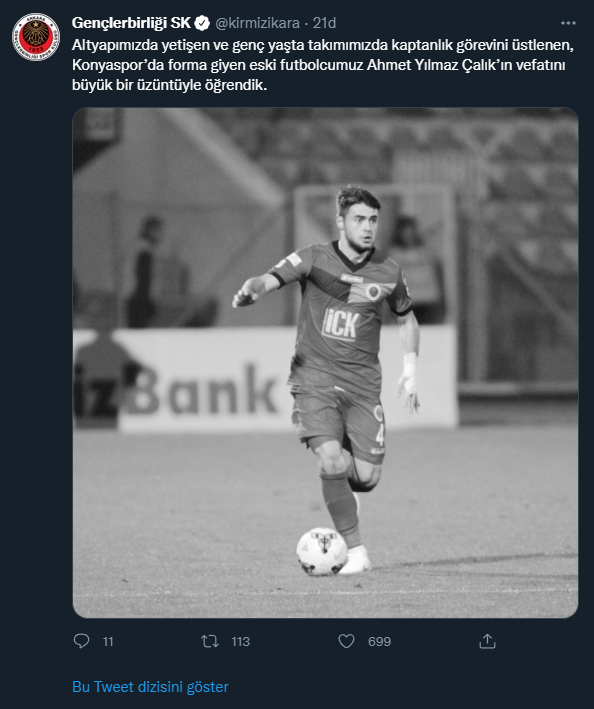 Futbol dünyasından Ahmet Çalık için başsağlığı mesajları