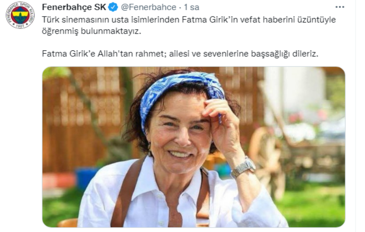 Süper Lig ekiplerinden Fatma Girik paylaşımı