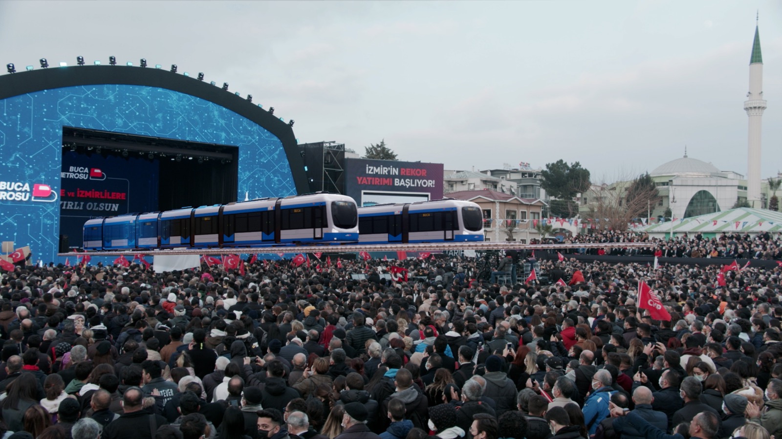 Buca Metrosu’nun temel atma töreni 'Metaverse' teknolojisi ile tarihe geçti