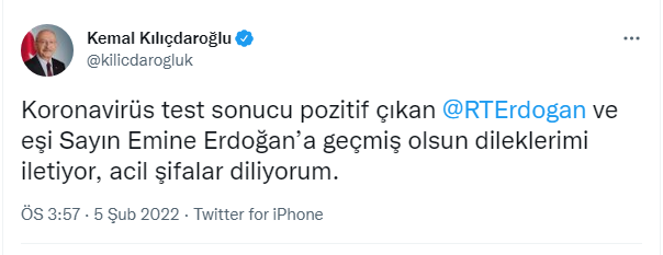 Muhalefet liderlerinden Erdoğan'a geçmiş olsun mesajı