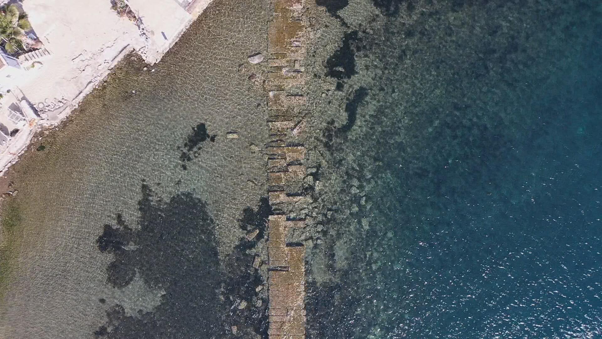 Bodrum'da deniz çekildi, tarihi Kral Yolu ortaya çıktı