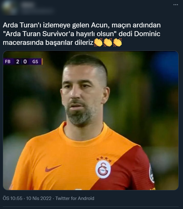 Fenerbahçe-Galatasaray maçında Arda Turan’ın görüntüsü gündem oldu