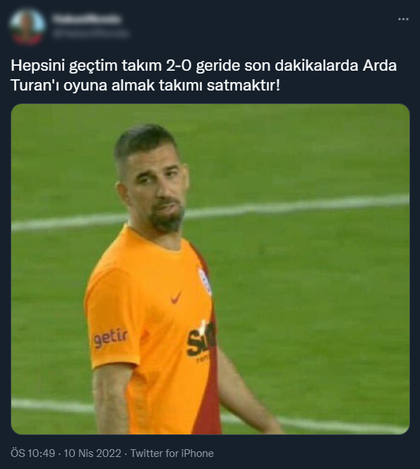 Fenerbahçe-Galatasaray maçında Arda Turan’ın görüntüsü gündem oldu