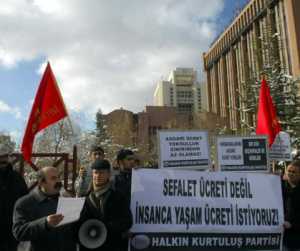 Asgari ücret tespit toplantısında protesto