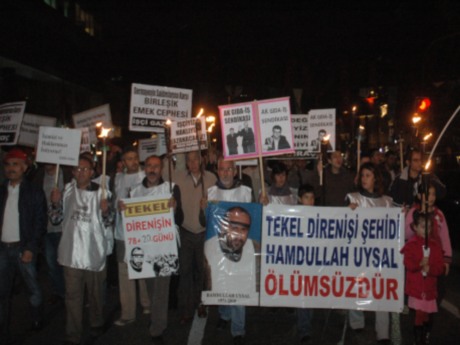 TEKEL işçilerinden meşaleli yürüyüş (23.10.2010)