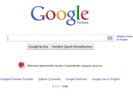 Google'dan Marmara Depremi için özel not