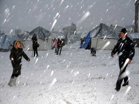 Deprem bölgesi yine karlı