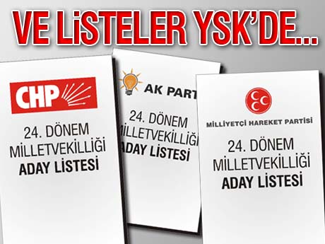 Listeler son halini aldı