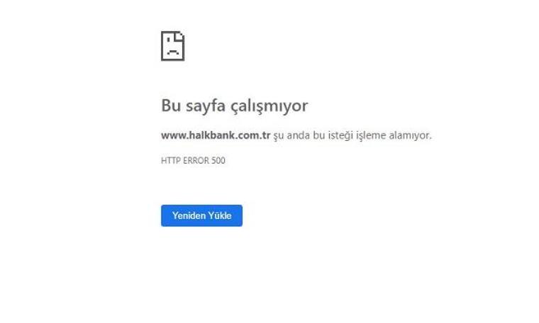 Halkbank'ın internet sitesine uzun süre erişilemedi