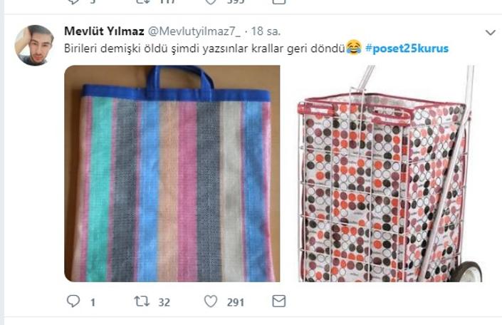 Poşet 25 kuruş oldu, sosyal medya coştu