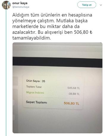 İngiltere ve Türkiye'de yapılan market alışverişinin karşılaştırması