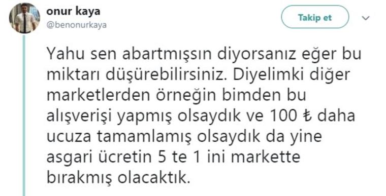 İngiltere ve Türkiye'de yapılan market alışverişinin karşılaştırması