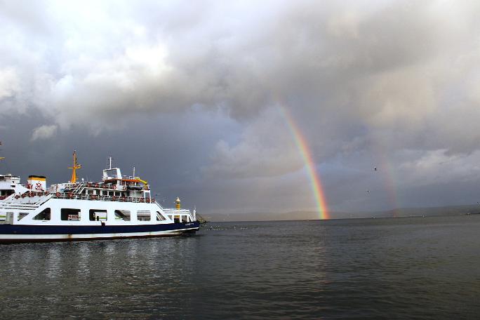 Çanakkale Boğazı'nda gökkuşağı manzarası (31.01.2019)