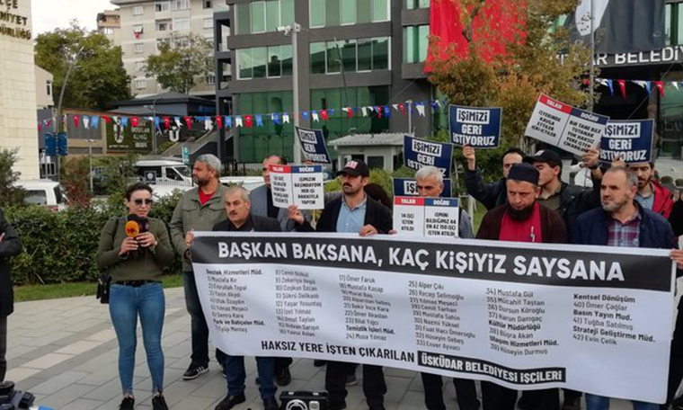 Üsküdar Belediye işçisi eylemde