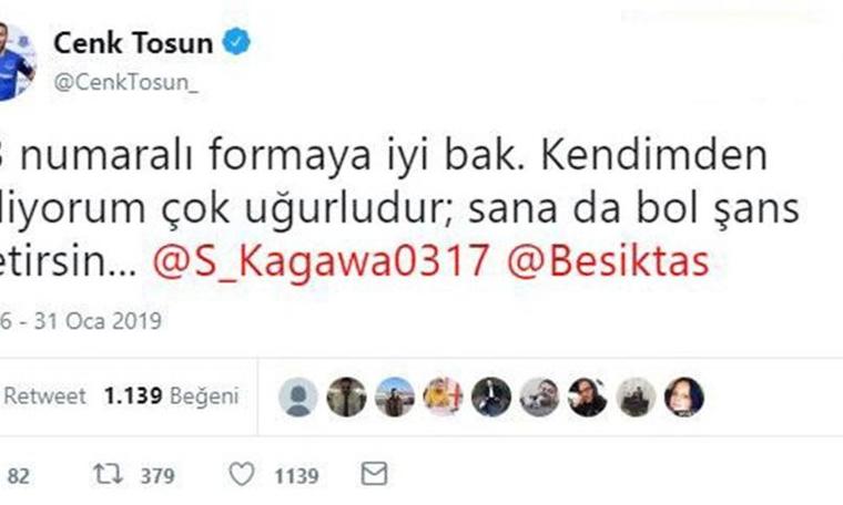 Cenk Tosun’dan Kagawa’ya mesaj