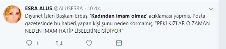 Diyanet İşleri Başkanı Erbaş'ın 'kadından imam olmaz' sözleri tartışma yarattı