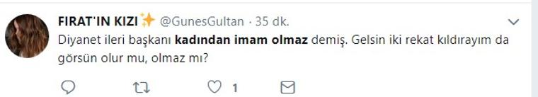 Diyanet İşleri Başkanı Erbaş'ın 'kadından imam olmaz' sözleri tartışma yarattı