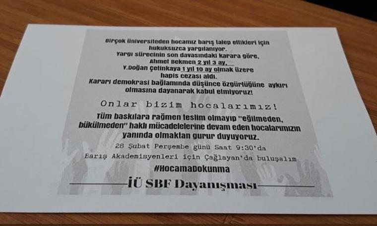 'Barış Akademisyenleri'nin öğrencileri: Onlar bizim hocalarımız!