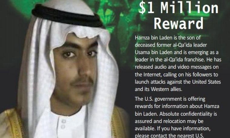 El Kaide liderliğinde ismi öne çıkan oğul Hamza Bin Ladin'in başına ödül kondu