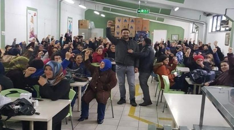 Ücret alamayan işçiler eylem yaptı