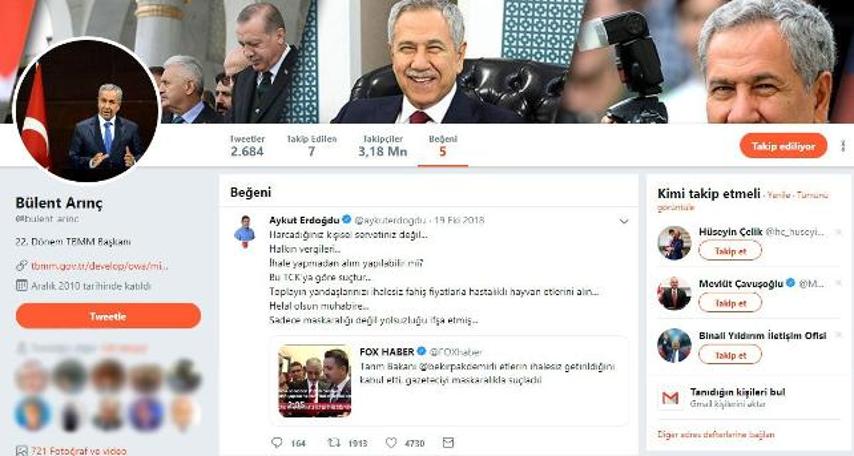 Bülent Arınç, CHP'li vekilin paylaşımını beğendi