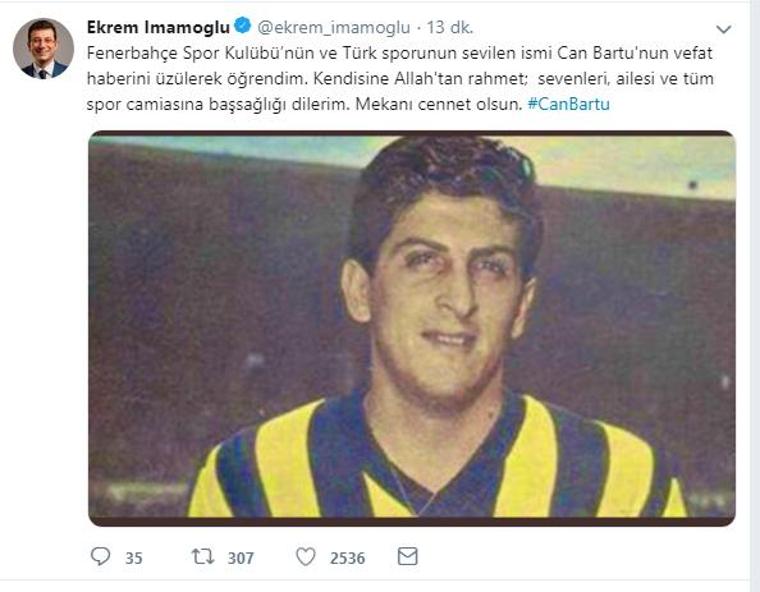 Ekrem İmamoğlu'ndan Can Bartu mesajı