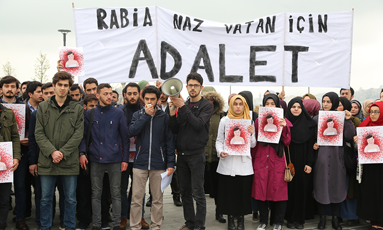 Üsküdar'da Rabia Naz Vatan eylemi