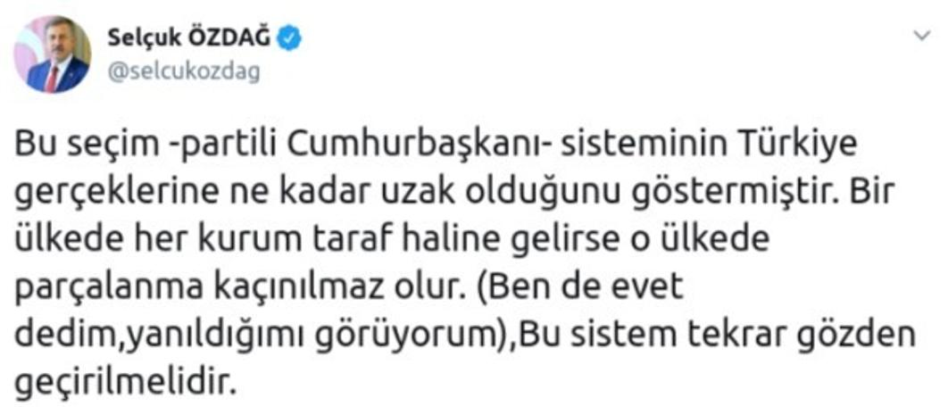 AKP'li eski vekilden flaş çıkış: 'Evet' dedim pişmanım